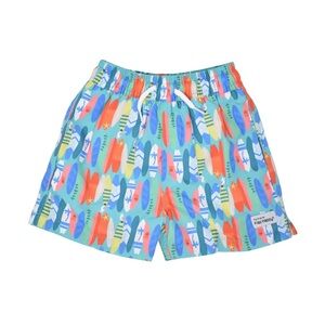 FLAP HAPPY UPF 50 Wesley Swim Trunks w/ Mesh Liner- Surfing Safari